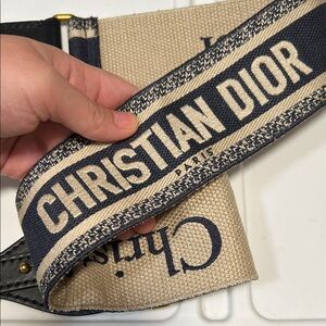 Dior Navy and Beige CHRISTIAN DIOR Woven Canvas Strap
